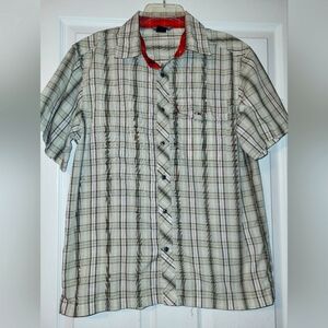 Outdoor Research Plaid Shirt Sleeve Adventure Shirt Size Medium Green Red